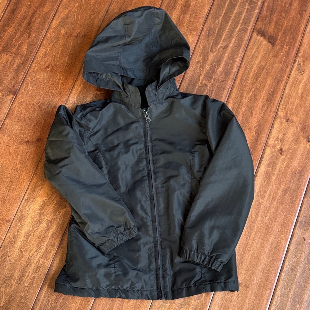 Girls black raincoat